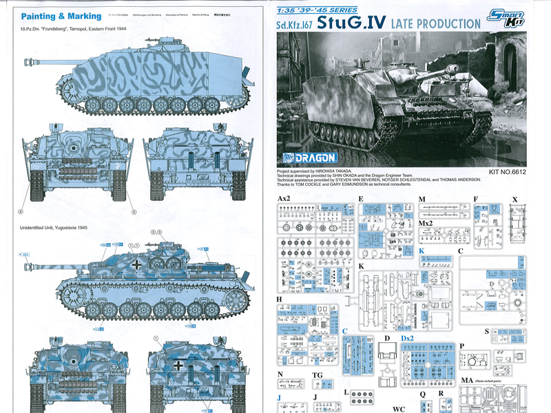 Dragon 1/35 StuG IV Late, kit 6211, Instruction sheet