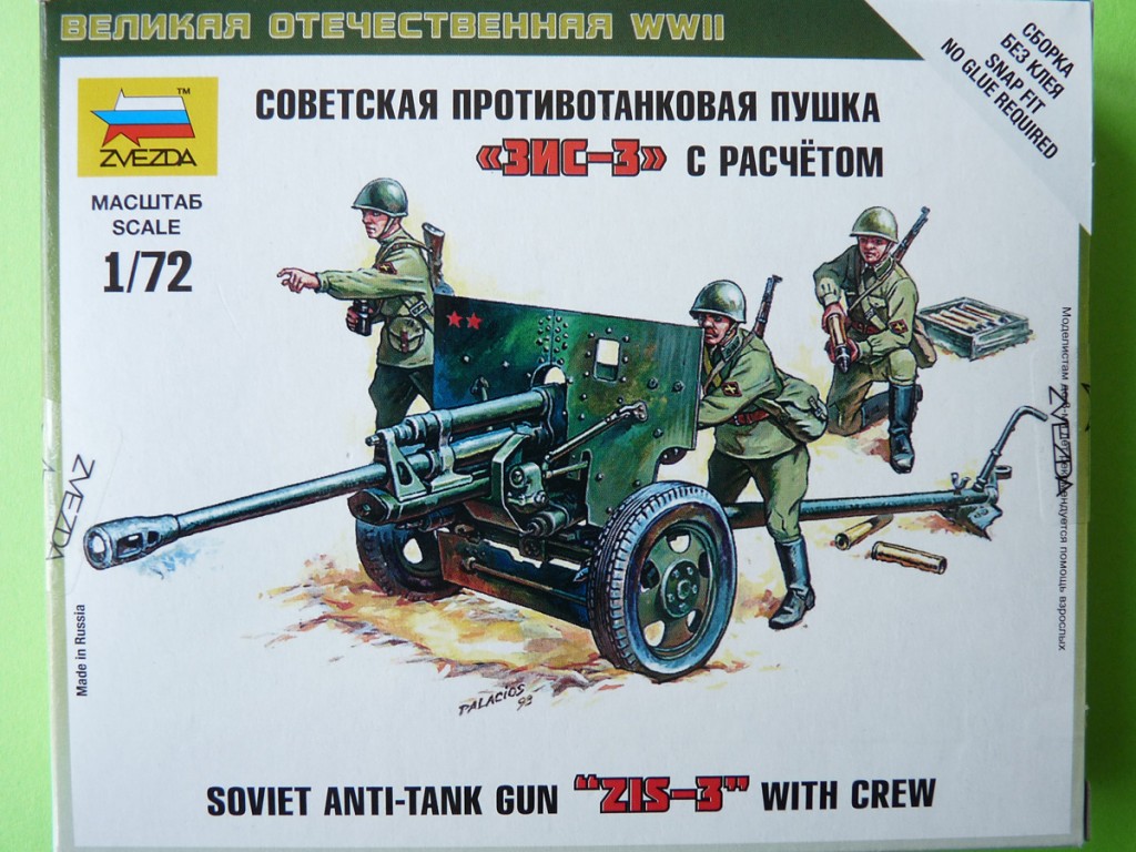 Zvezda 1/72 ZIS-3 with crew, kit 6253